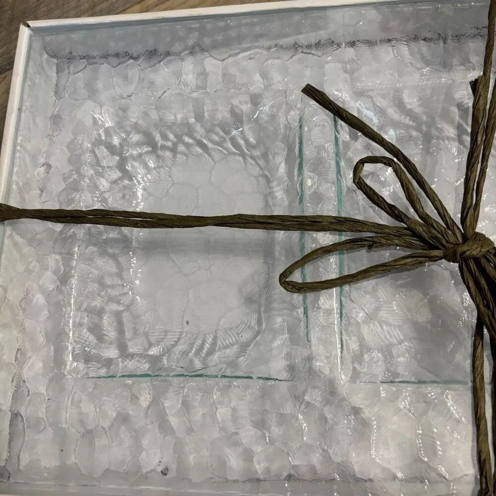Home Essentials Bent Glass Rectangular 3 Section Serving Tray 18.25